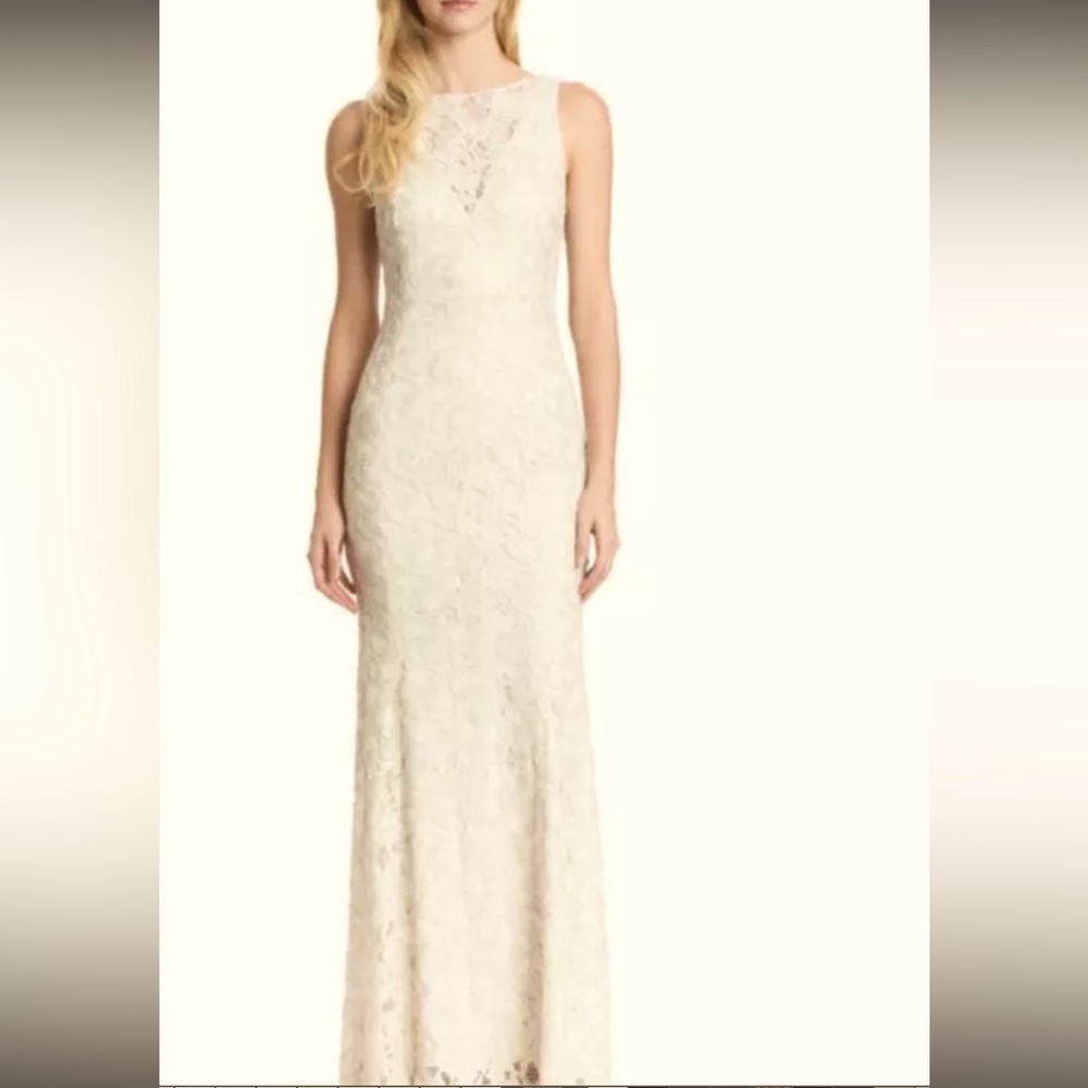 Belle Badgley Mischa Ivory Sequin Formal Gown Size 0 New